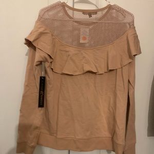 Shirt Blouse Warm Dressy Netted Pink Dark Majenta